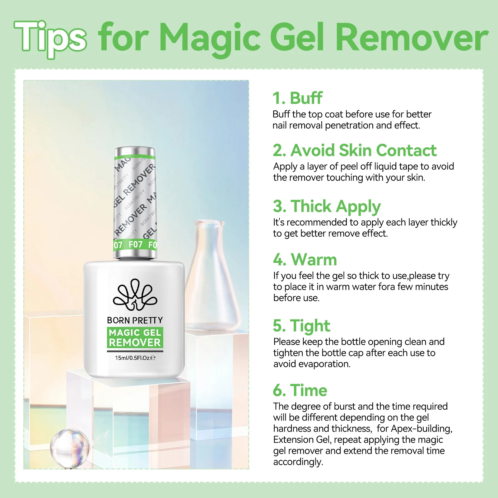 BORN PRETTY 15 ml Gel-Nagellack, magisch, sicher, schnell und schnell entfernen, kein Einweichen erforderlich, semi-permanenter Lack, 30 Maniküre-Entfernung