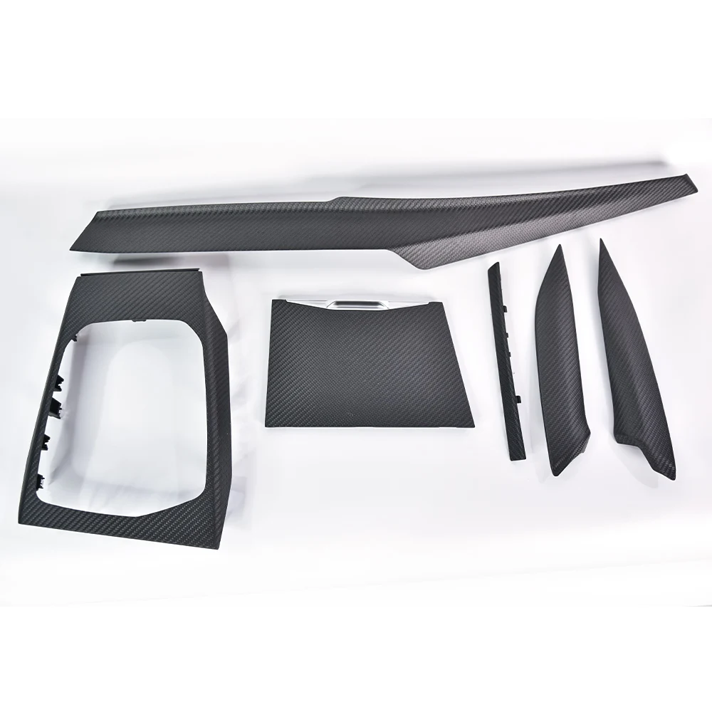 Suitable for 20-25 New BMW Carbon Fiber Center Console Interior Door Panel Six Piece Set Non-destructive Replacement Upgrade