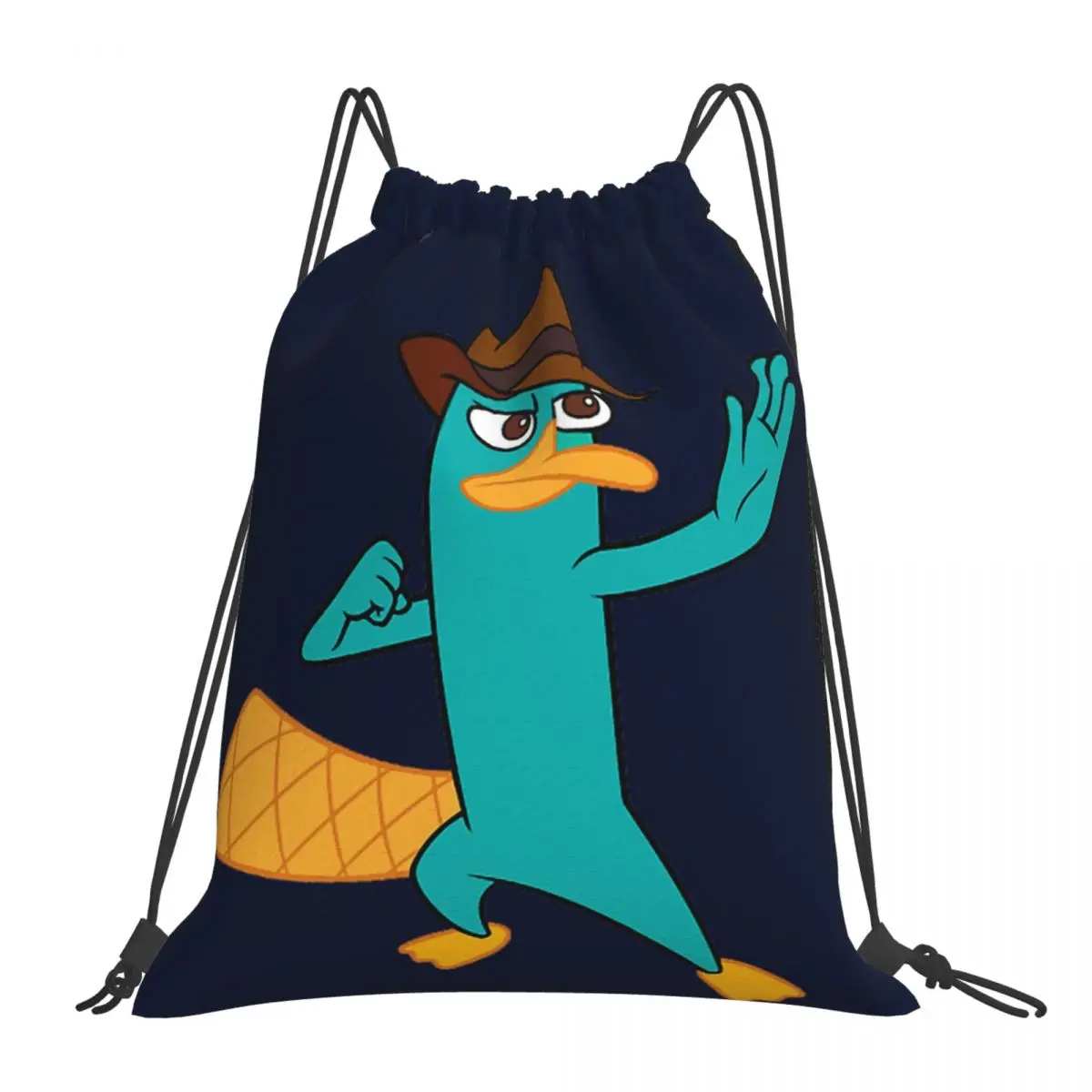 

Perry The Platypus Backpacks Multi-function Portable Drawstring Bags Shoes Bag Book Bags For Travel Students