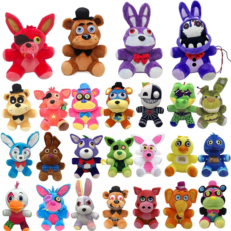 Five Nights at Freddy's (FNaF) - Lindos Peluches de Personajes del Juego: Bonnie, Foxy, Muñecos de Peluche de Dibujos Animados, Juguetes de Freddy, Regalos de Cumpleaños y Navidad