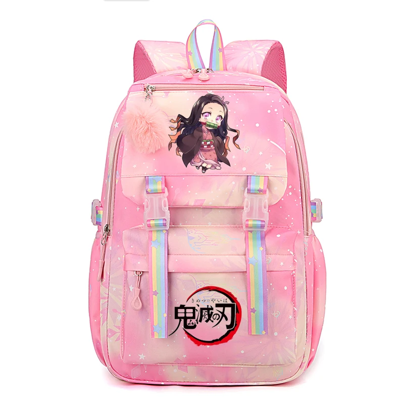 

Demon Slayer Nezuko Backpack Capacity Waterproof School Bags Kawaii Anime cosplay bag Travel Bag School Student Girl Gift