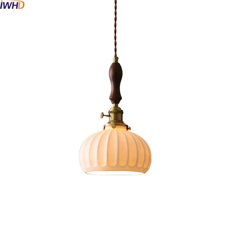 

IWHD Chandelier LED Pendant Lights Fixtures Ceramic Copper Living Dining Room Kitchen Home Decor Modern Hanging Lamp Luminaire