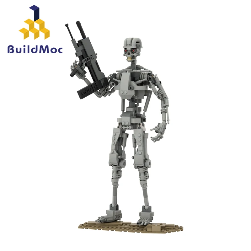 MOC Terminator T-800 Robot Building Blocks Kit Future Tank Hunter Killer Alloy Bone Battle Mecha Bricks Toys For Children Gifts