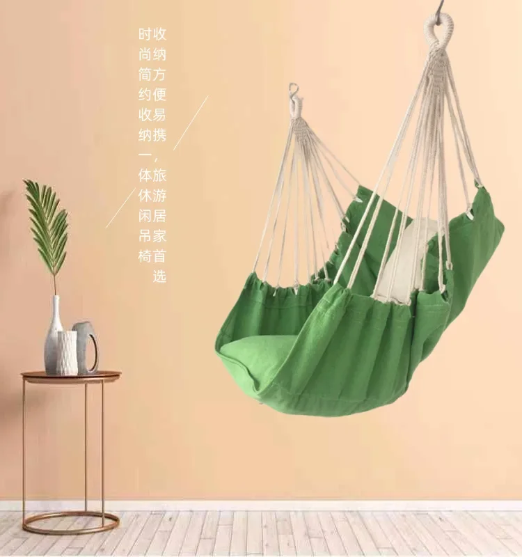 New models outdoor camping or indoor anti rollover canvas swing, thickened canvas hanging chair, hanging basket