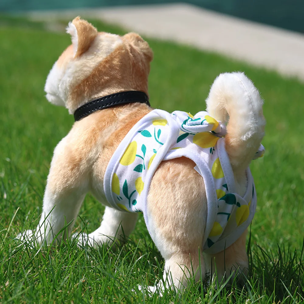 Cute Bowknot Dog Physiological Pants Diaper Clothes Elasticity Breathable Underwear Panties Chiffon Cute Puppy Cat Pet Supplies