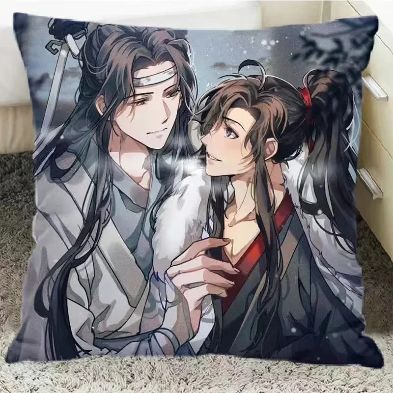 Grandmaster of Demonic Cult  Printed Pillowcase China Danmei Anime Mo Dao Zu Shi Lan Wangji Wei Wuxian Cushion Cover