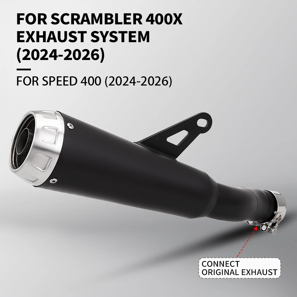 

For Scrambler 400 X Speed 400 2024-2026 Motorcycle Slip on Muffler Exhaust Pipe