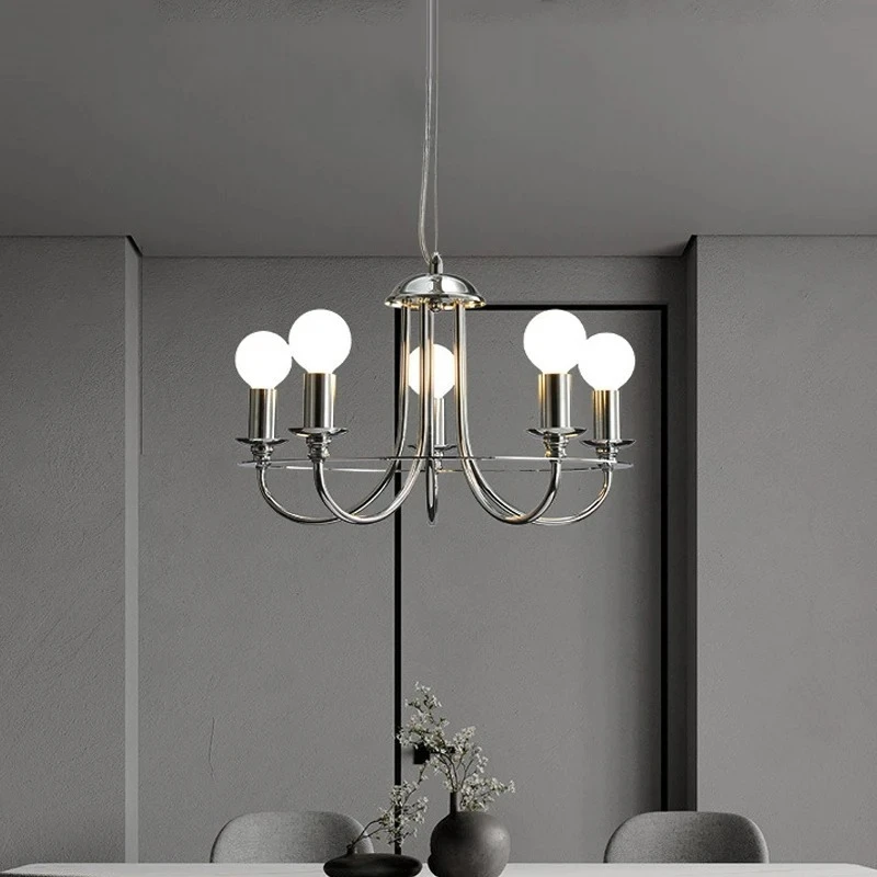 

Luxury Silver European Pendant Light Modern LED Chandelier For Bedroom Dining Room Living Room Home Interior Decoration Lighting