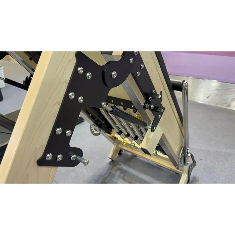 Adjustable Pneumatic Pilates Reformer Foldable Home Gym Equipment Core Strength Trainer Body Shaping Stretching Machine