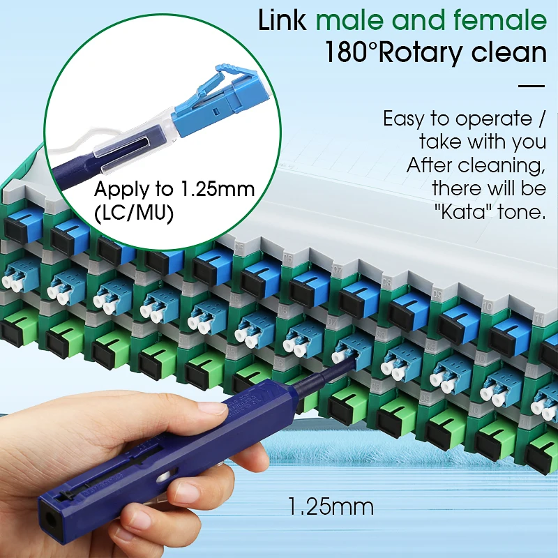 LC/SC/FC/ST Cleaner Tool 1.25mm and 2.5mm Fiber Optic Cleaning Pen Universal Connector 800 Cleans Fiber Optic Cleaner