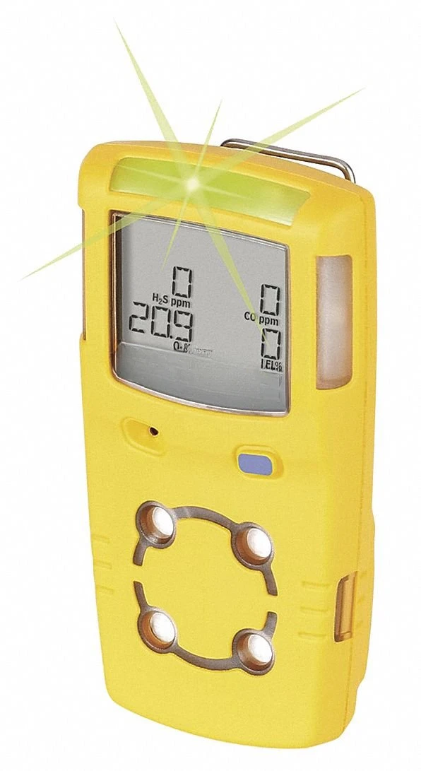 MCXL-XWHM-Y-NA GasAlertMicroClip XL 4 Gas Detector, CO, H2S, LEL and O2, Yellow