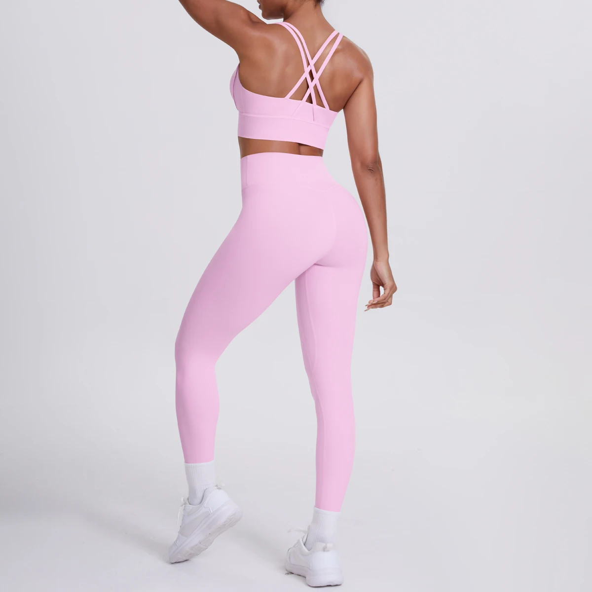 Summer sport  set2PCS Yoga Set Nude Feeling Workout Sets Women Tracksuit Gym Push Up Fitness Running Workout Sportwear Sport Br