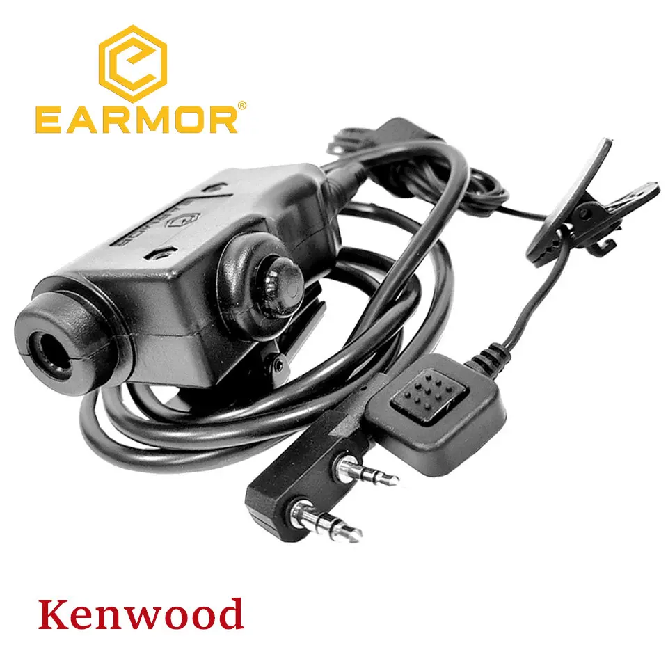 EARMOR-Adaptador de auriculares tácticos M52 PTT, Kenwood Midland, ampliar la combinación de botones de línea de dedo