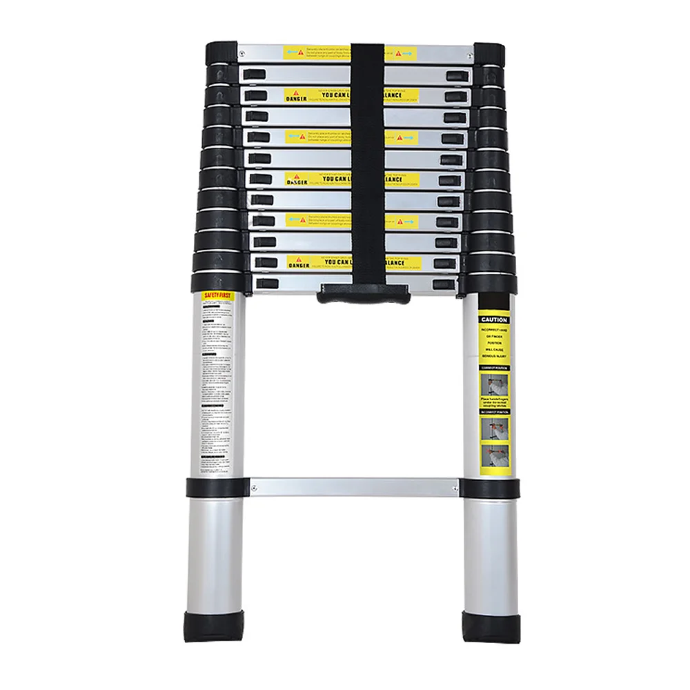 5.0m 5.4 Meters Industrial Ladder Foldable Telescopic Stable Non-Slip Aluminum Ladder Household 13/14 Steps Straight Ladders