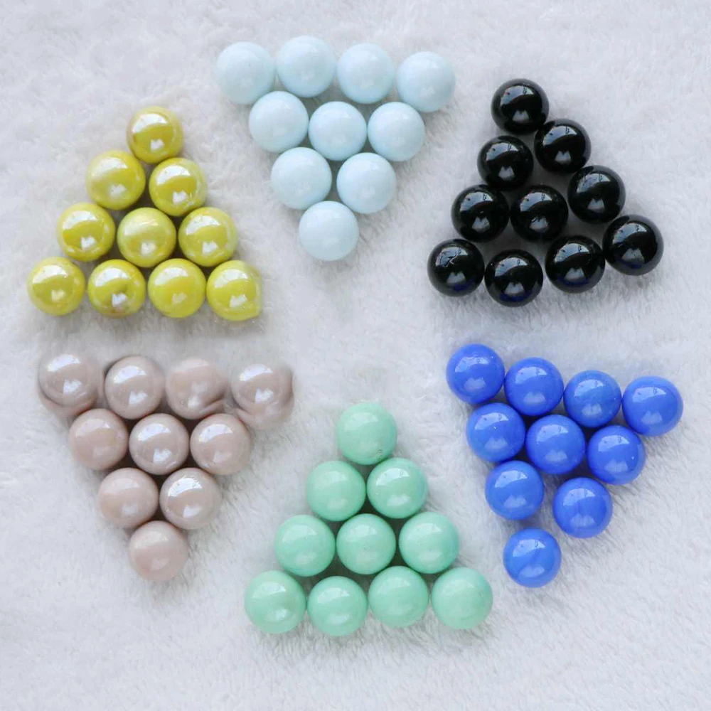 66Pcs Dia16mm Solid Color Glass Balls Colorful Ball Children's Game Machine Checkers Balls DIY Fish
