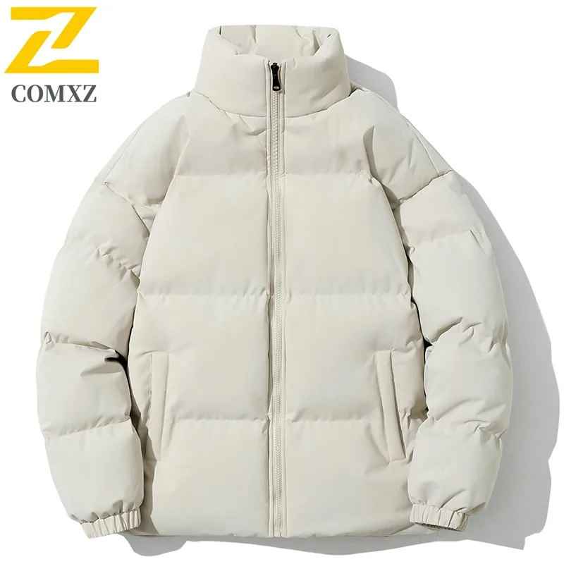 

COMXZ 2025 Мужская и женская стеганая хлопковая куртка для пар, модное студенческое пальто большого размера, легкое пальто из ткани Оксфорд высокого качества
