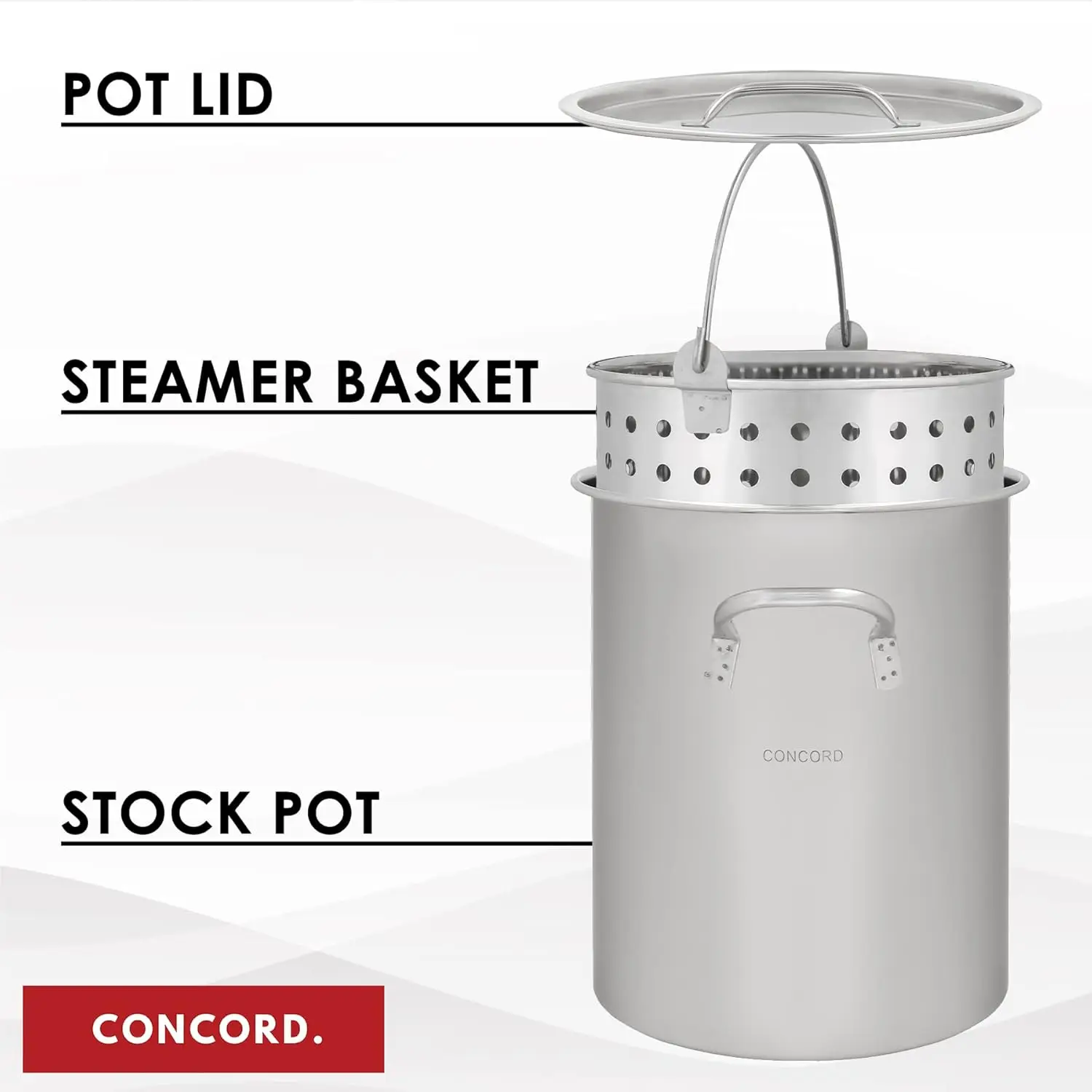 42 QT Stainless Steel Stock Pot w/Basket. Heavy Kettle. Cookware for Boiling (42)