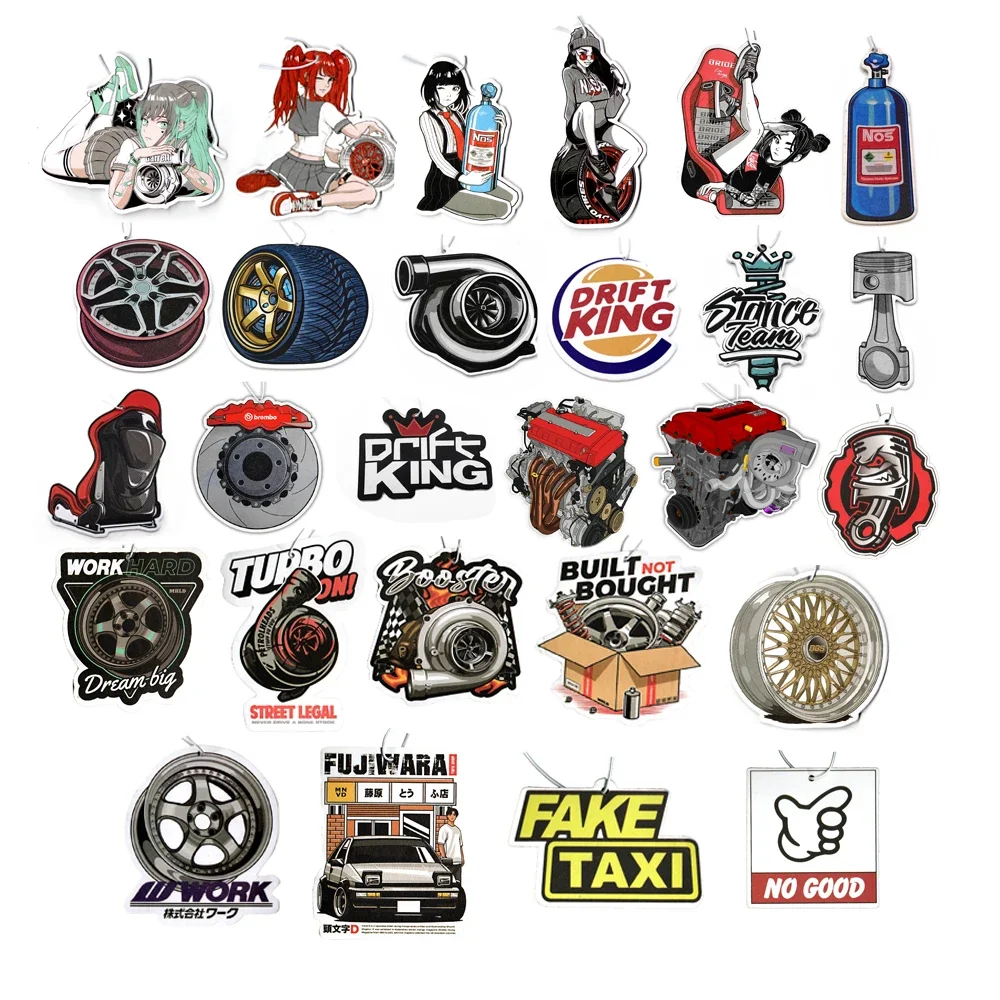 JDM سيارة معطّر الهواء عجلة معلقة لطيف فتاة سيارة الرؤية الخلفية الصلبة ورقة توربو قرص فرامل سيارة الناشر الملحقات الداخلية #2