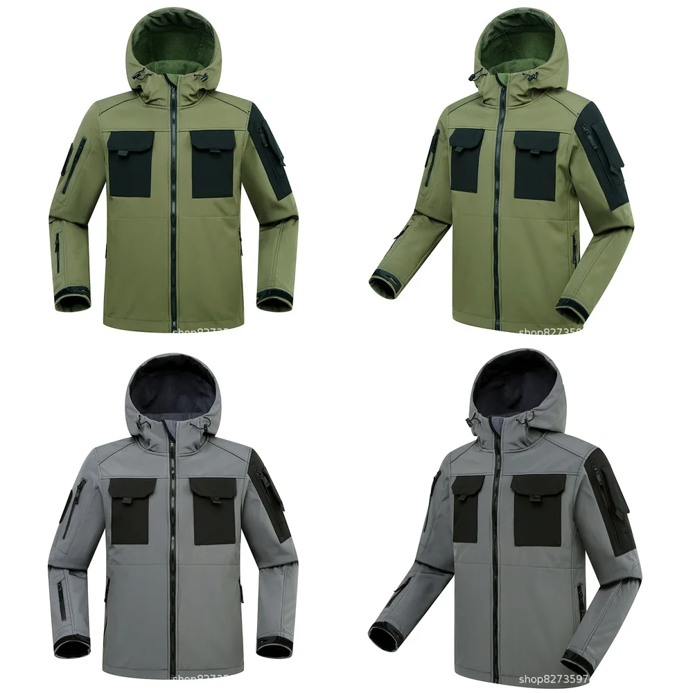 

Men's Waterproof Soft Shell Windbreaker Jacket for Outdoor Cycling Hiking Multi Functional Breathable Tactical Coat