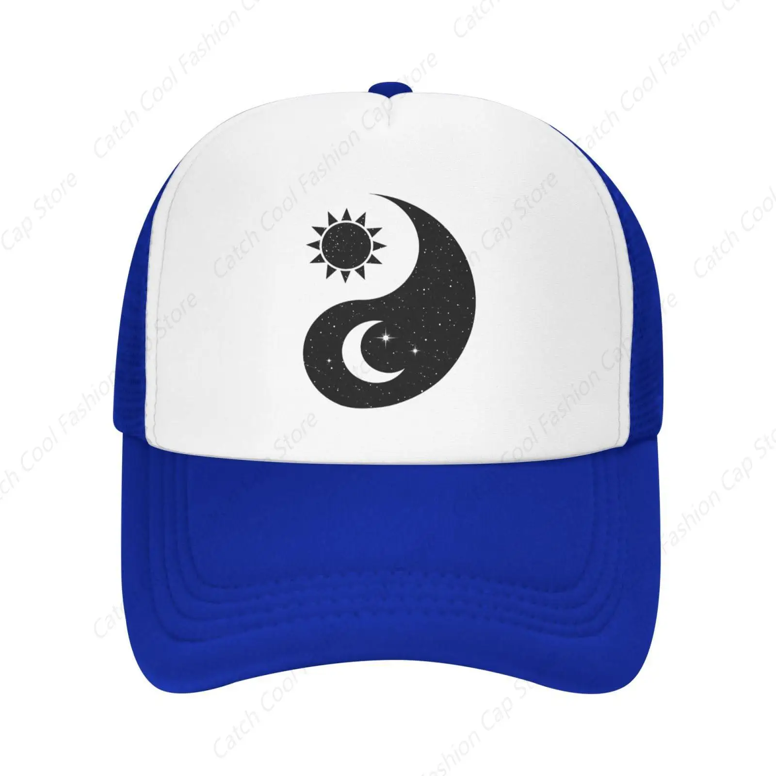 

Sun and Moon Yin Yang Trucker Hat Baseball Cap Casual Unisex Leisure Adjustable Size Sports Fashion Daily Travel Unisex