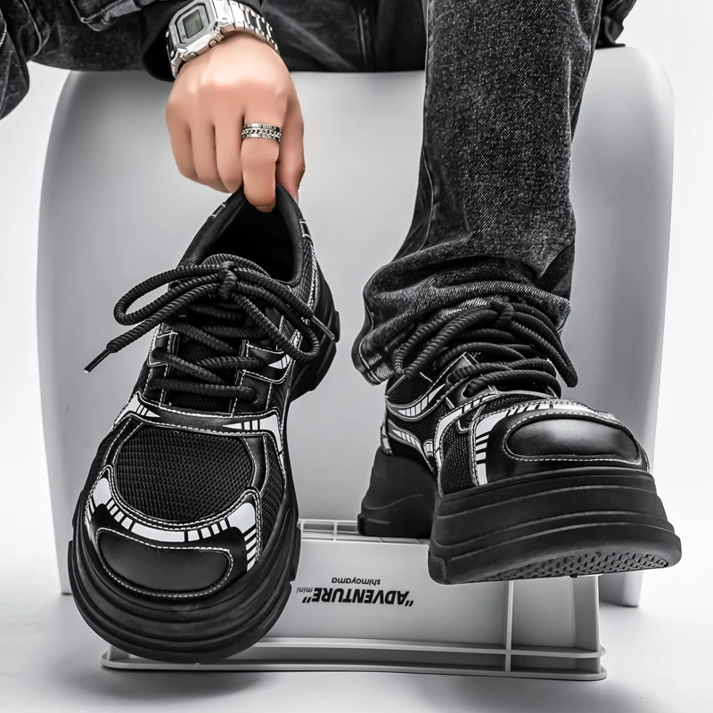 

British Style Height-Increasing Derby Shoes Thick-Soled Large Leather Men's Footwear for Comfort And Style