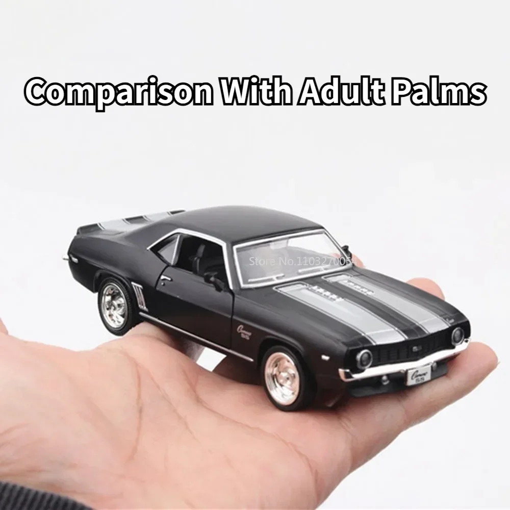 รถจำลองโลหะ1/36เชฟโรเลตคามาโรของเล่นแบบจำลองร่างกายโลหะรถยางรถยนต์รถแบบคงที่ดึงถอยหลังสำหรับเก็บเด็กผู้ชาย