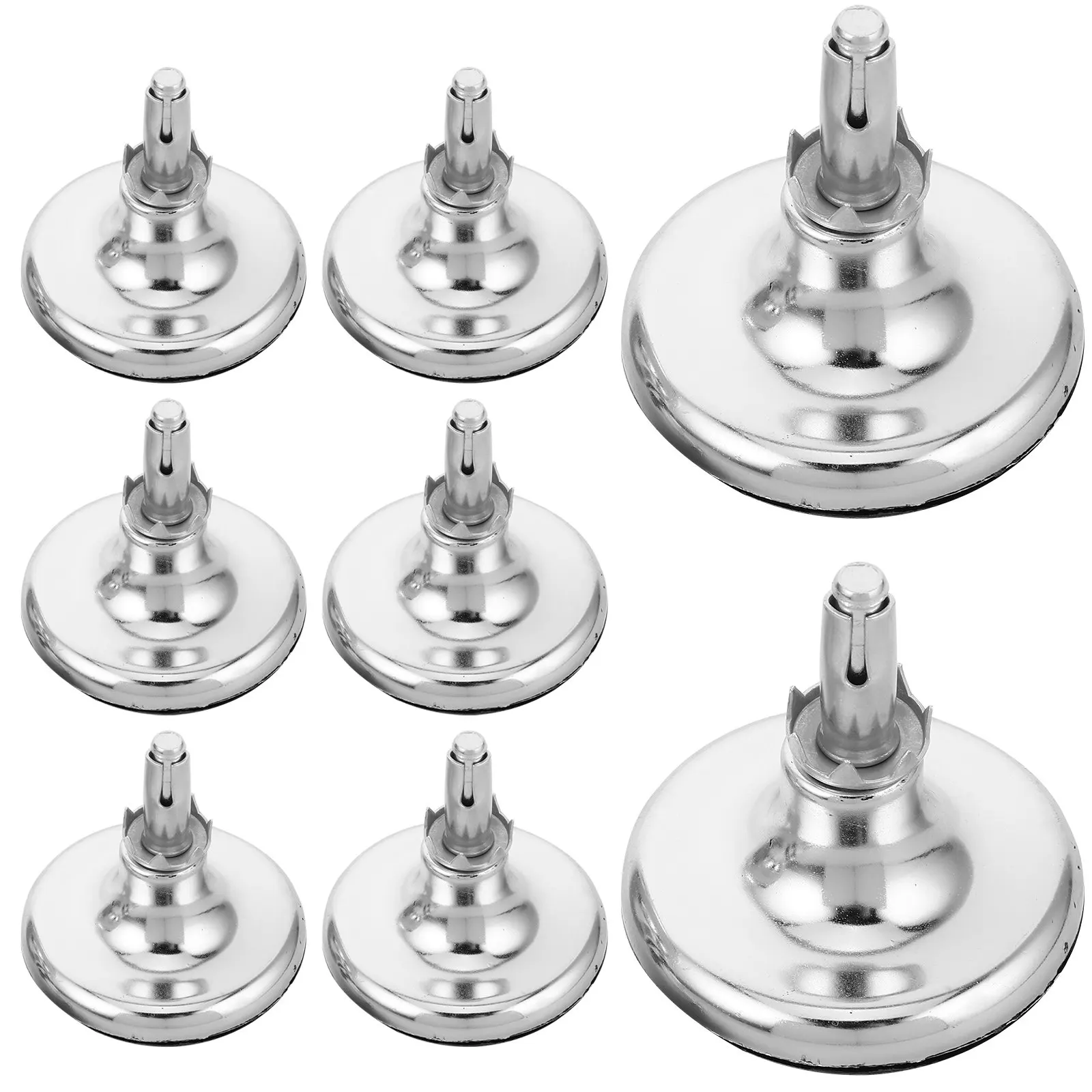 8Pcs Furniture Legs Chrome Heavy Duty for Bed Sofa Chair Drum Furniture Feet Floor Protectors Easy Install Stable Support
