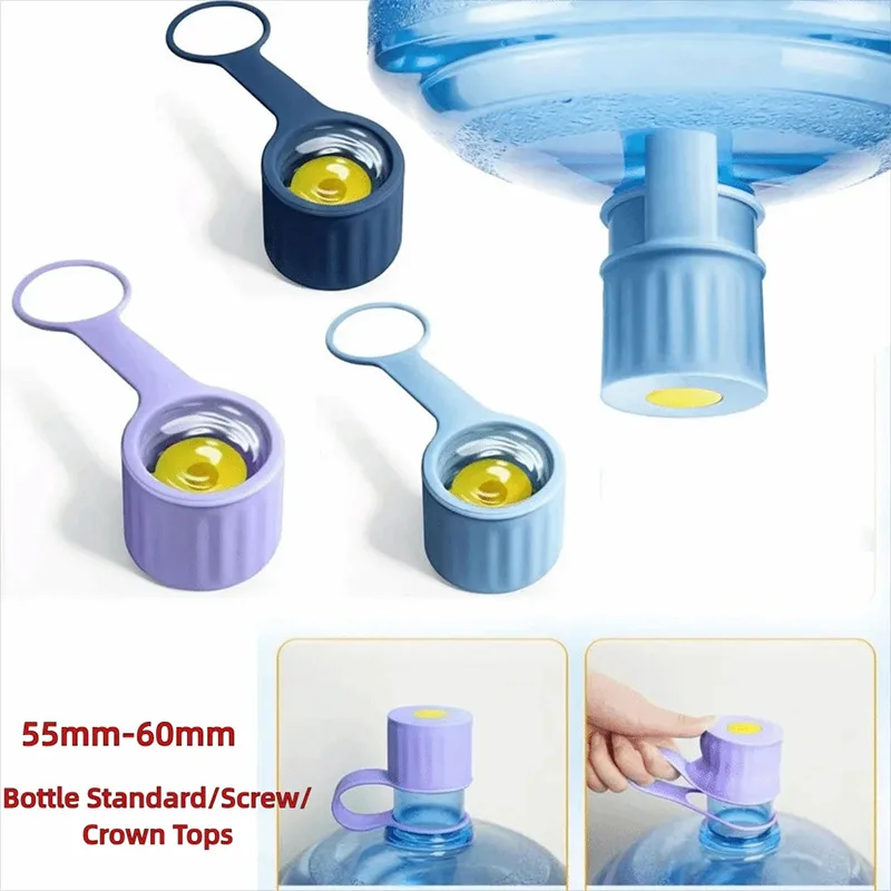 Replacemet Silicone Bucket Lid Anti Splash Universal Reusable Bottle Lids No-Spill Jug Lid Durable Leak-Proof Caps Water Storage