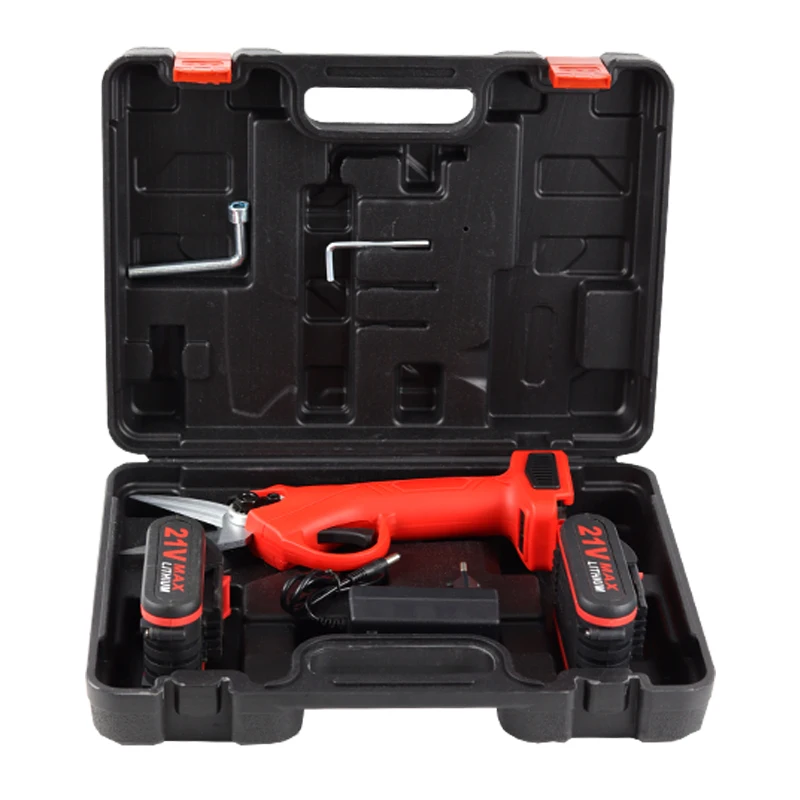 Forbici elettriche rosse per potatura da giardino, forbici da potatura in metallo a batteria