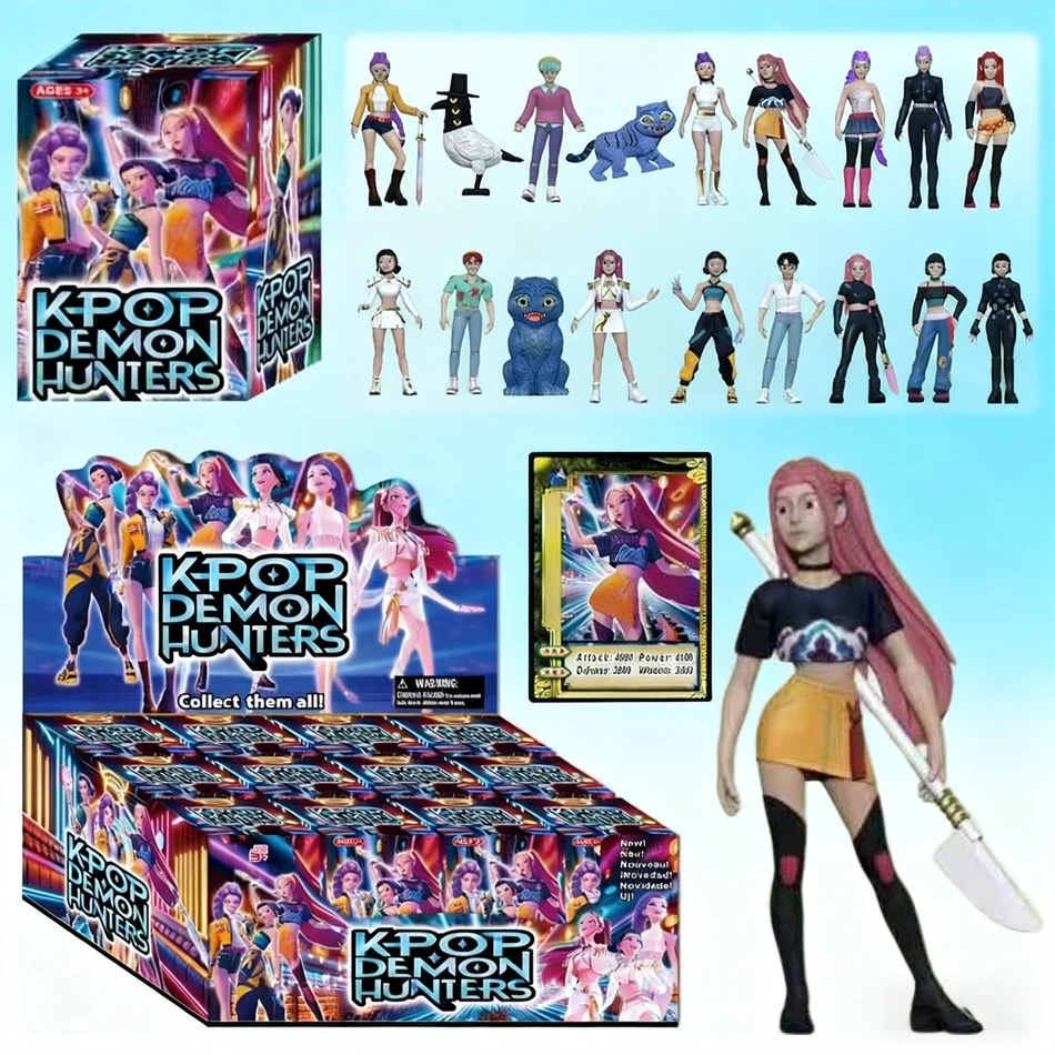 18pcs Kpop Demon Hunters blind box Figure Toy Derpys Tiger Rumi Mira Zoey Sussy Figurine Doll For Fans Christmas birthday Gift