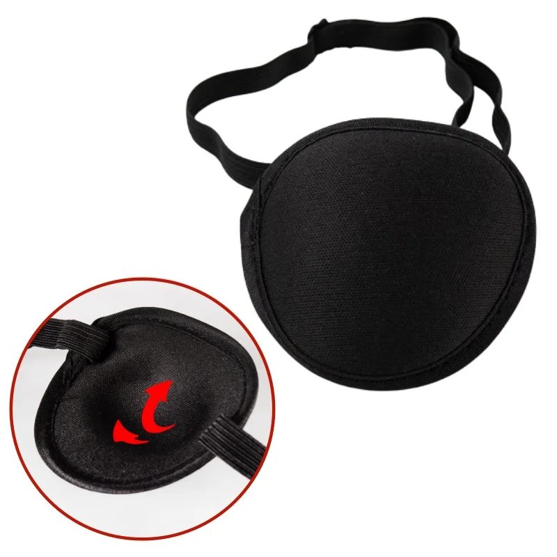 

1PCS Black Single Eye Patch Adjustable Soft Amblyopia Lazy Eye Patches For Left Or Right Eyes Concave Eye Patch For Adults