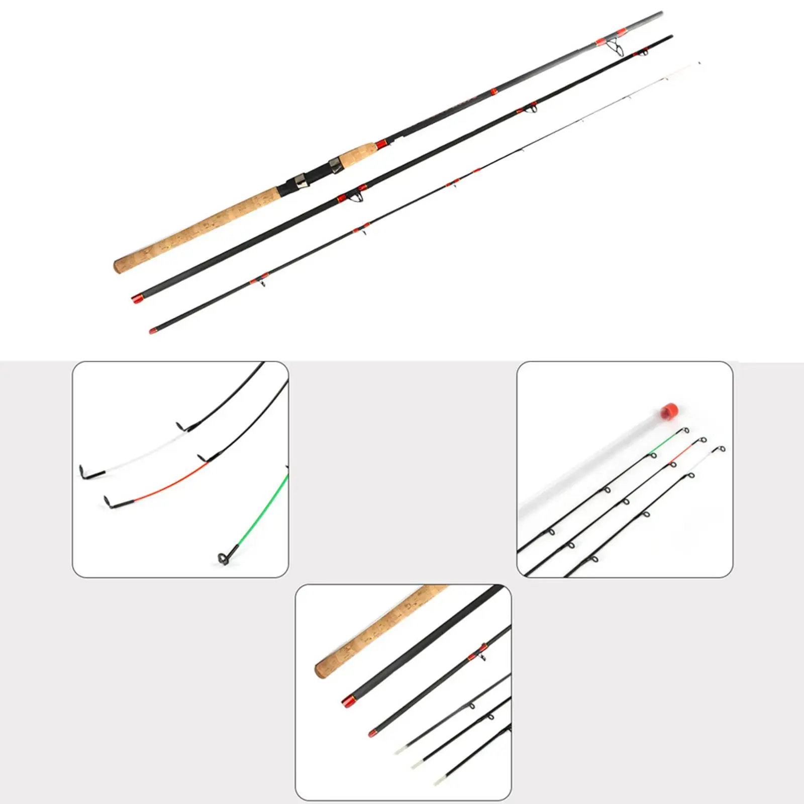 3x قضيب سمك الشبوط نصف طوف تلميح إصلاح قصبة صيد خشبية الملحقات المغذية الصيد رود 072 الألياف الزجاجية