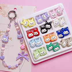 5pcs/lot Cream Alloy Small Rabbit Head Stand-up Loose Beads Spacer Beads for Jewelry Making DIY Bracelet Necklace Accessories
