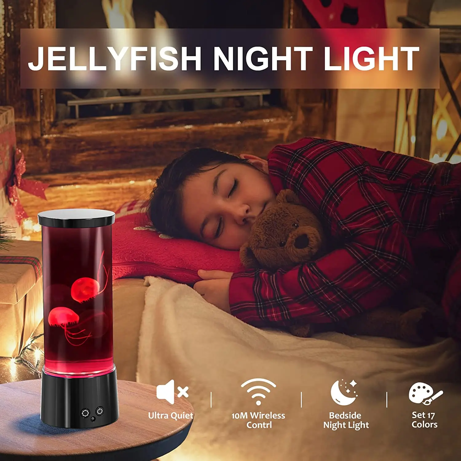 Jellyfish Lava Lamp for Adult Kids 17 Color Setting Tank Mood Light Home Office Room Desktop Decor for Friends Lover