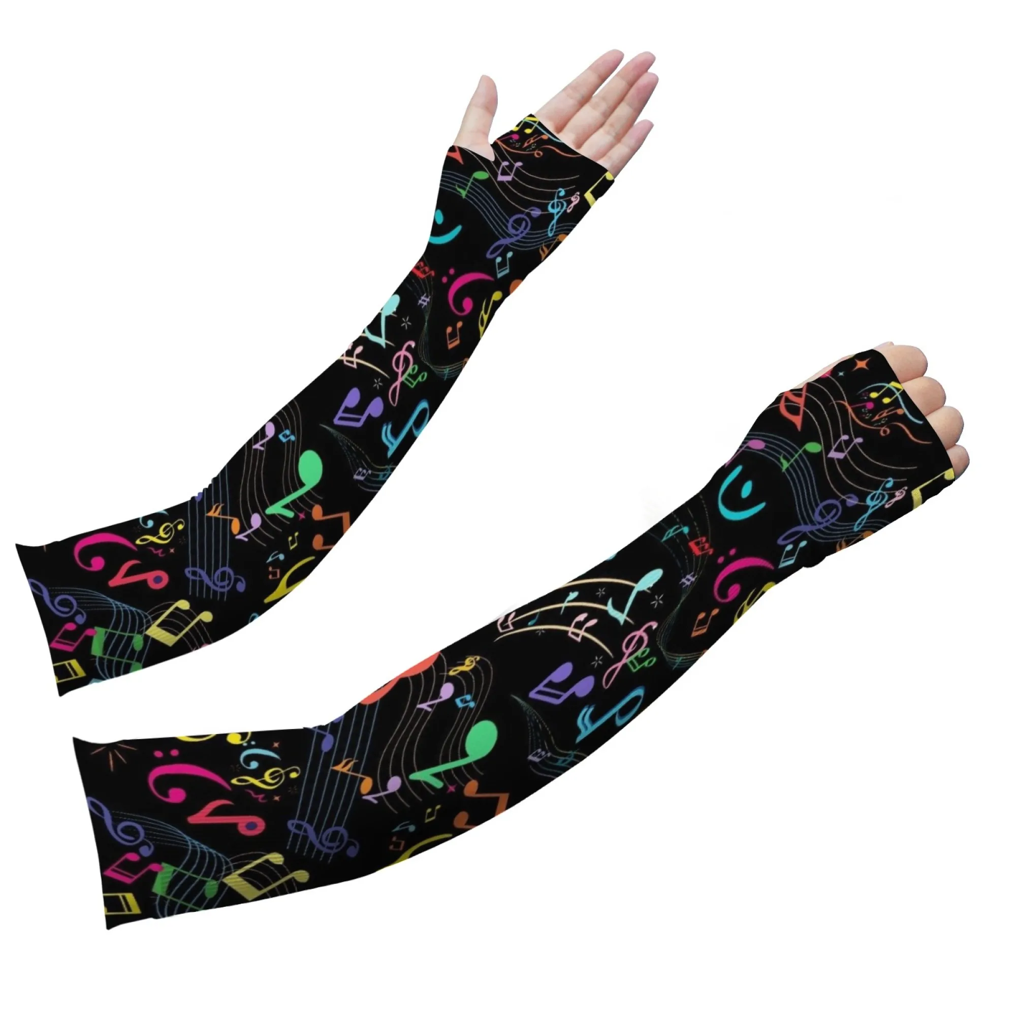 Musical Symbols Novelty Fun Sleeves Unisex Sports Outdoor Fashion Protective Sleeves Suitable for Gardening Golf Cycling Fishing