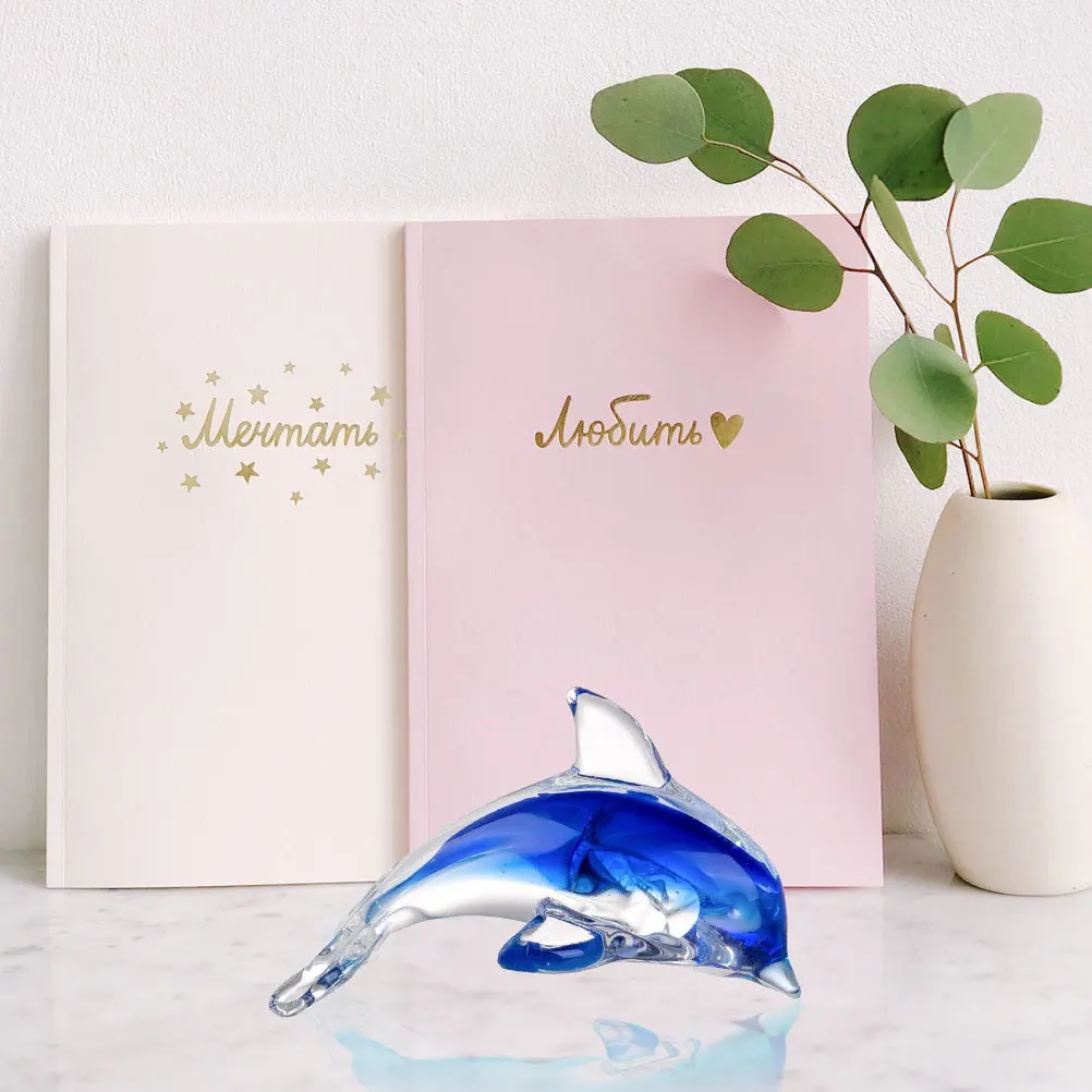 

Dolphin Ornament Colored-Glaze Creative Desktop Decor Unique Small Dolphin Statue Ocean Animals Decoration Gift for Home Office