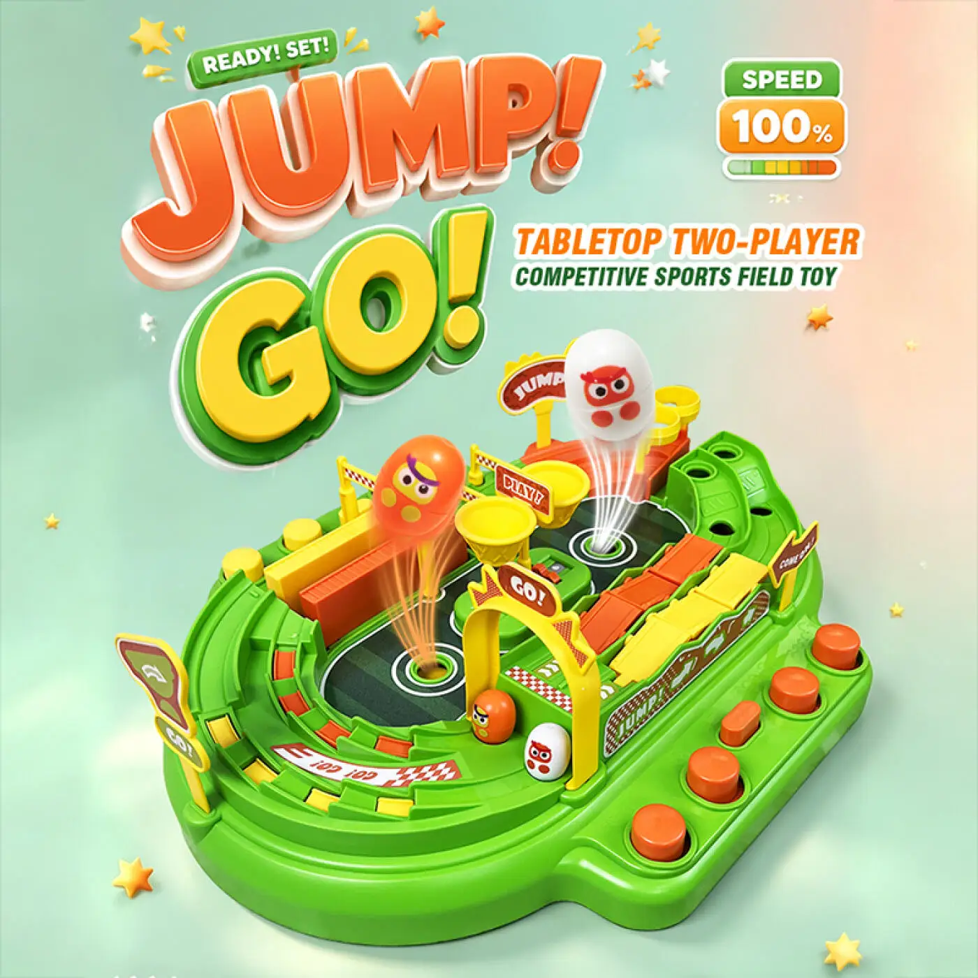 Children's Tabletop Competitive Sports Field Toy 2 Players Obstacle Challenge Game Parent-Child Interactive Toys for Boys Girls
