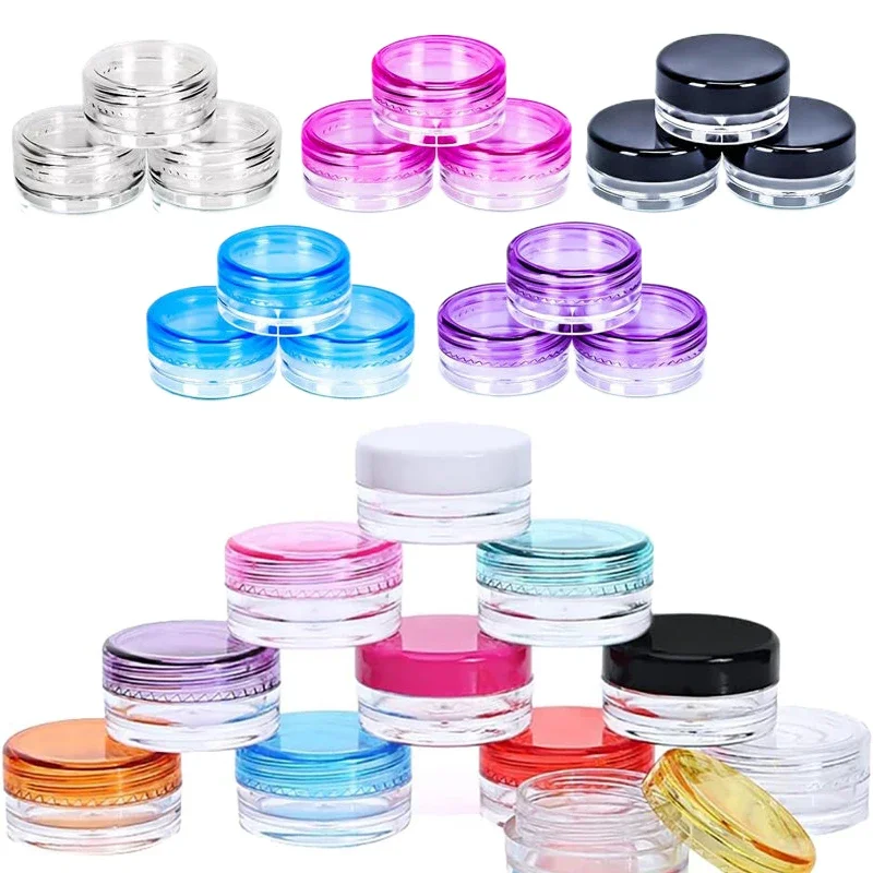 50Pcs 2-20g Round Clear Plastic Sample Jars Travel Leak Proof Cosmetic Container with Lids Creams  for Creams Lotions Ointments