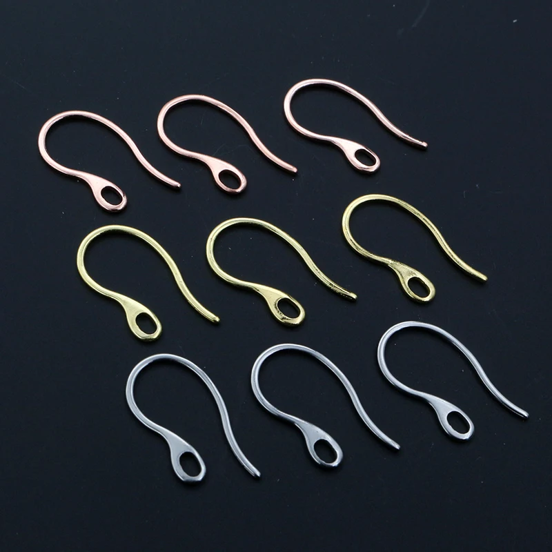 20 Stück 22 x 11 mm 316 Edelstahl Gold Rose vergoldet DIY Ohrring Haken Draht Einstellungen Schmuckherstellung Zubehör