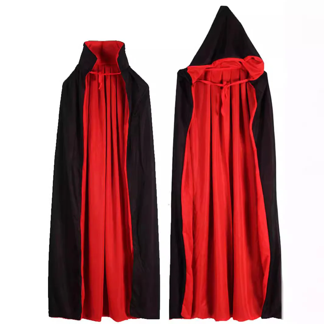 Cape à capuche rouge Bla double couche, Costume d'halloween, vêtements de performance sur scène, vêtements de plang de rôle, Fes traditionnelles chinoises...