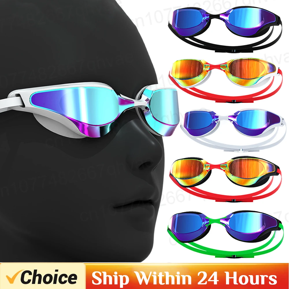 Professional Swimming Goggles Adjustable Swim Race Goggles UV Protection Wide View Swim Diving Glasses No Leaking for Swimmers