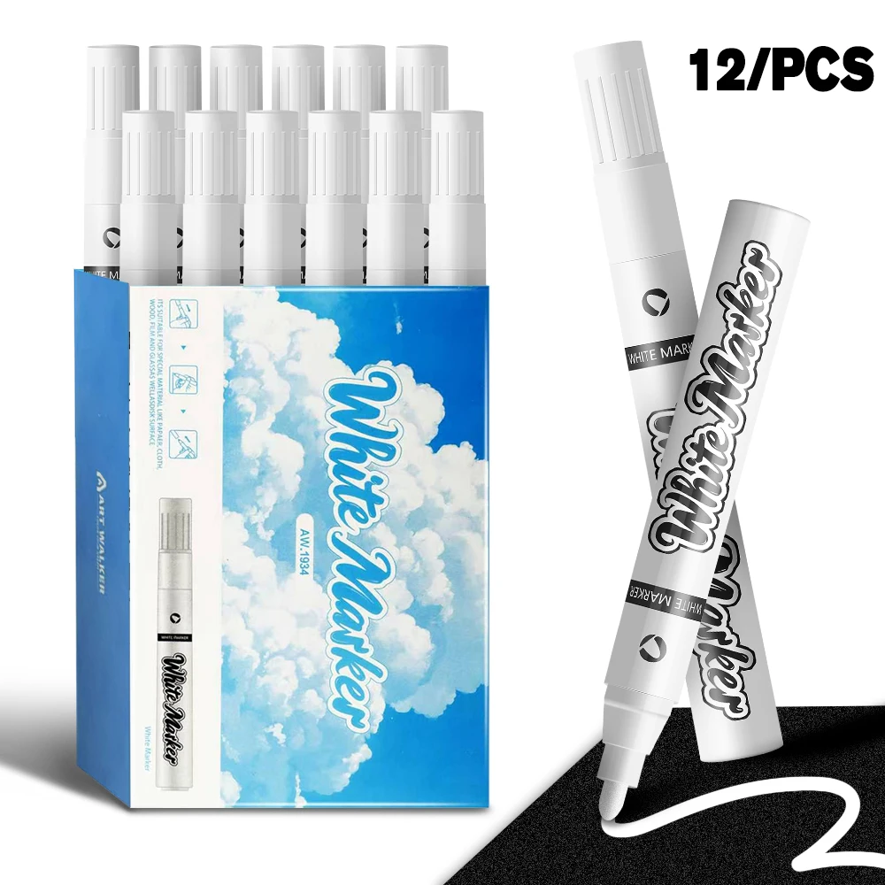 

1/2/3/5/10 Pcs White Markers Set Marking Art Decoration Writing DIY Crafts Graffiti Waterproof Fade-Resistant Painting Supplies