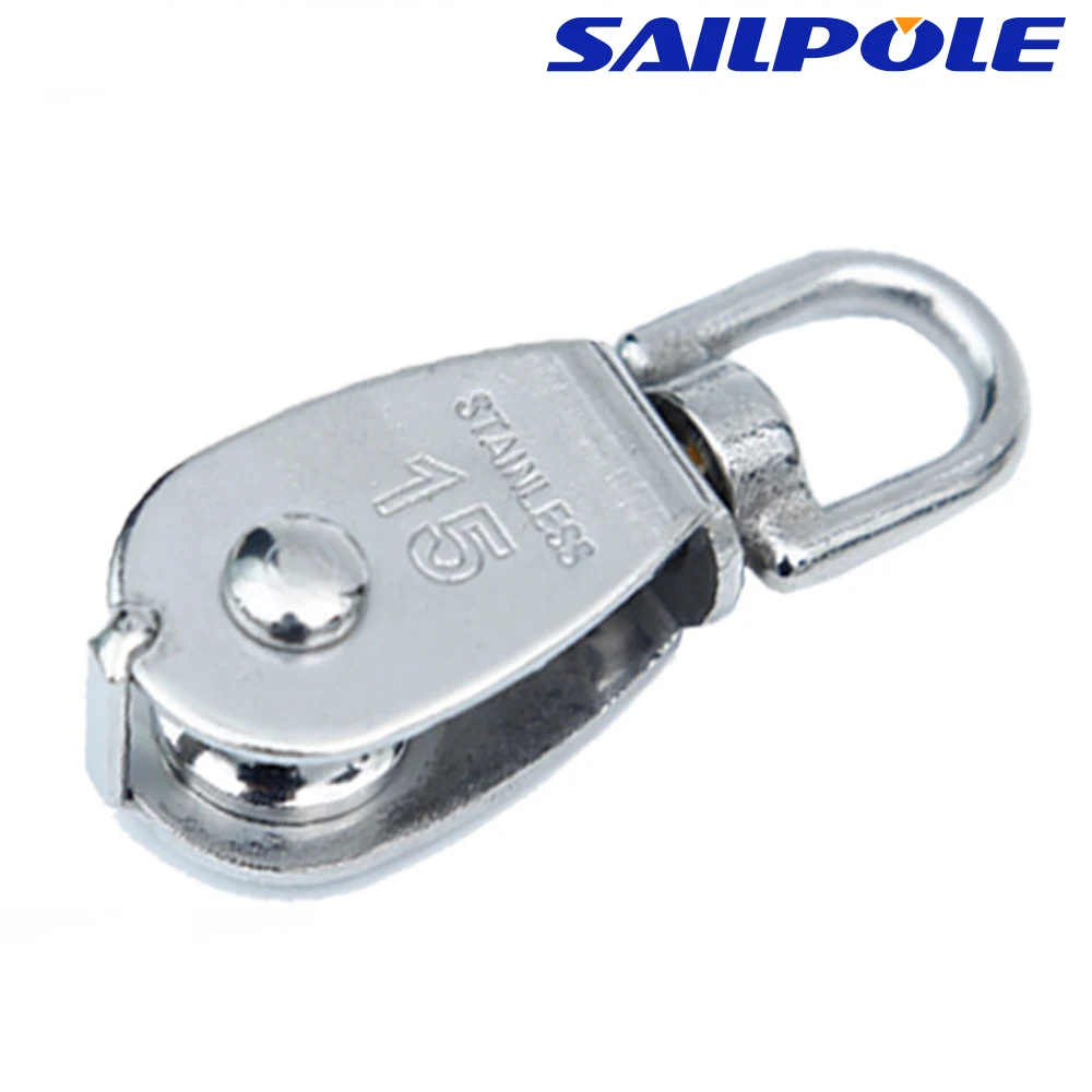 M15 M20 M25 M32 KN High Load Sheave Block Universal Head Single/dual Pulley Swivel Shackle Sailboat Plain Bearing Block Rope