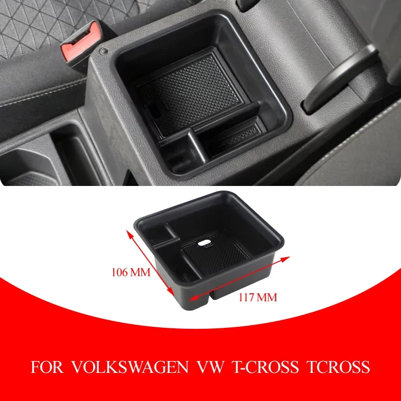 For Volkswagen VW T-cross Tcross 2018 - 2024 Car Car storage box container sorting tray car organizer Accessories