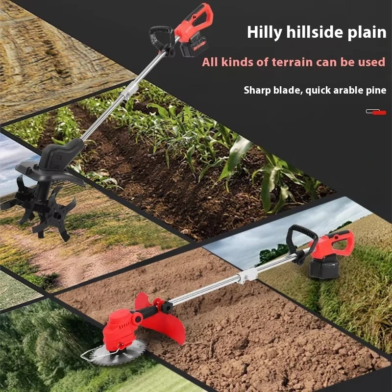 마이크로 경운기 로터리 경운기 소형 농업용 토양 풀림 제초기 리튬 배터리 잔디 경운기