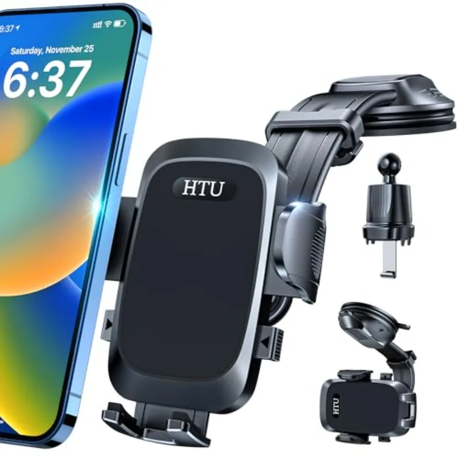 

True MilitaryGrade Car Phone Holder 2025 Upgraded Strongest Suction and Vent Clip Cell Phone Car Mount for Dashboard Windsh