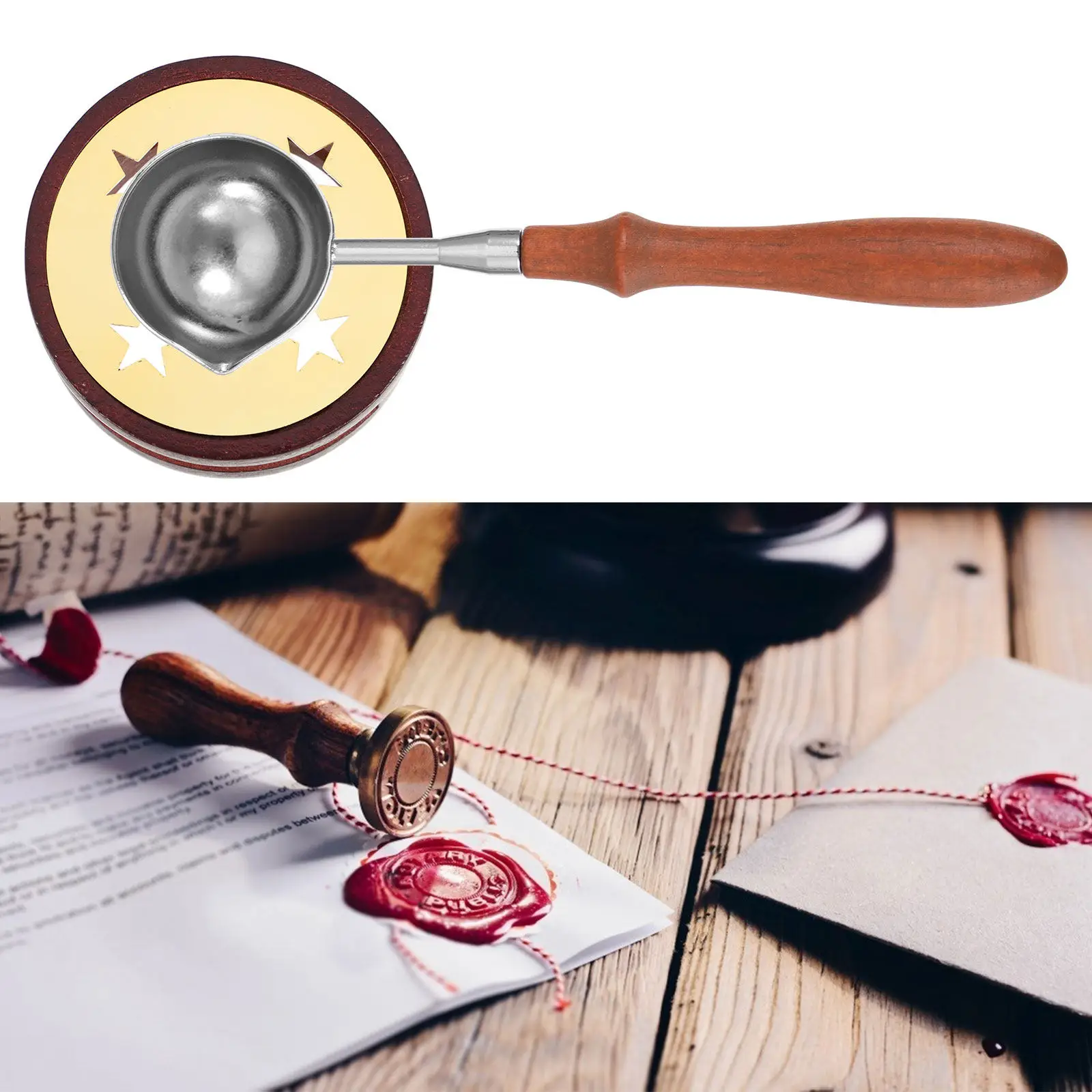 

Retro Wooden Wax Seal Furnace High Temperature Resistant Sealing Wax Warmer for DIY Envelope Sealing Journaling Craft Home Decor