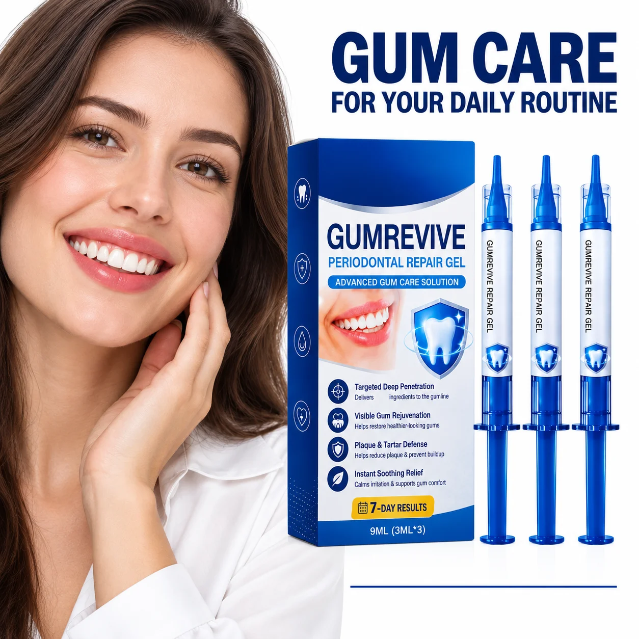 Soothing Gum Repair Gel for Tender Sensitive Gums Gentle Oral Care Gel with Syringe Applicator for Targeted Application