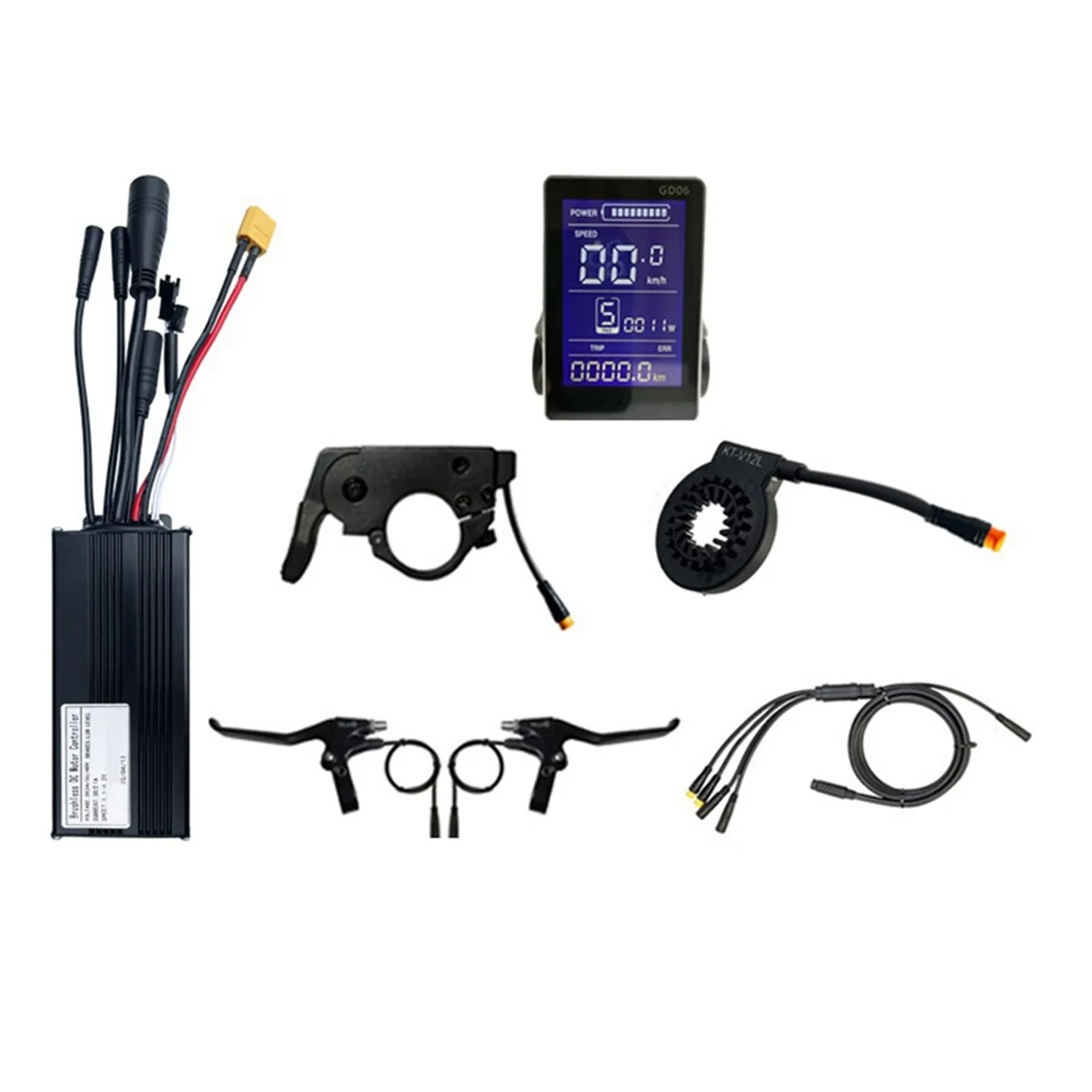 36V/48V Bicycle Lithium Battery Modification Accessories 30A 1000W Three-Mode Fully Waterproof Small Kit GD06 LCD Meter