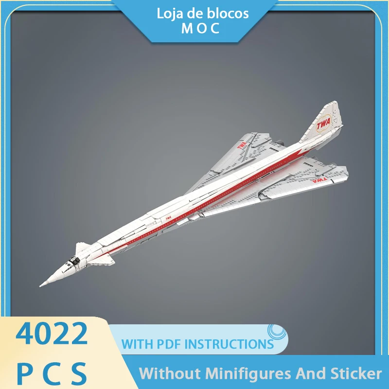 New product, MOC building blocks, creative models, American Concorde Boeing 2707, modular design, DIY assembly set of puzzletoys